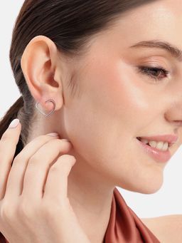 Carlton London - Gradient Ruby Heart Studs