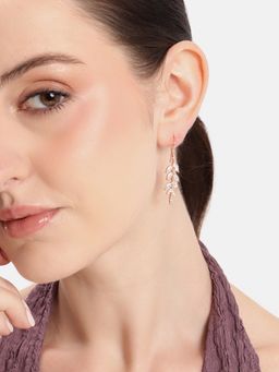 Carlton London - 18K Rose Gold Leaf Drop Earrings