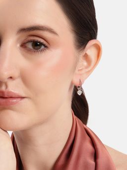 Carlton London - Rhodium Plated Heart Mini Hoops