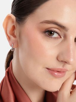 Carlton London - Rhodium Plated Square Hoops