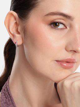 Carlton London - Rhodium Plated Mini Hoops
