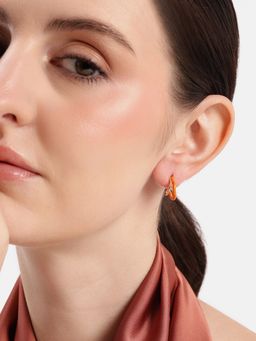 Carlton London - 18K Gold Plated Enamel Hoops