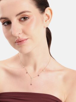 Carlton London - Rhodium Plated Heart Y-Necklace