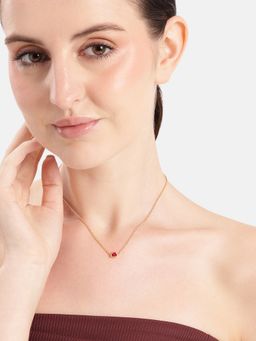 Carlton London - 18K Gold Plated Ruby Necklace