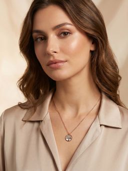 Carlton London - Rose Gold Tree Of Life Pendant Necklace