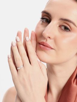 Carlton London - Rhodium Plated Adjustable Ring