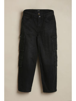 Allen Solly - Boys Black Solid Jeans