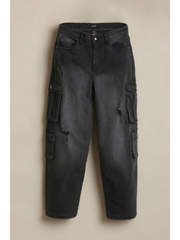 Allen Solly - Boys Black Solid Jeans