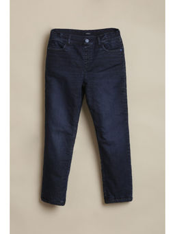 Allen Solly - Boys Navy Blue Solid Jeans