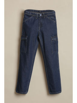 Allen Solly - Boys Navy Blue Solid Jeans