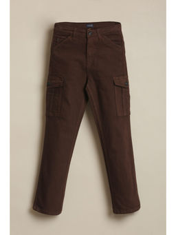 Allen Solly - Boys Brown Solid Jeans