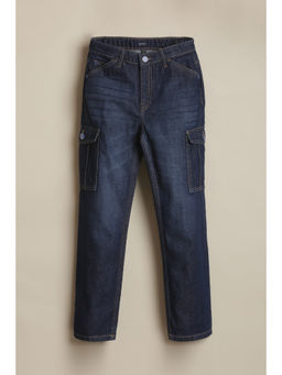Allen Solly - Boys Navy Blue Solid Jeans