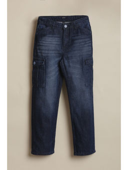 Allen Solly - Boys Navy Blue Solid Jeans