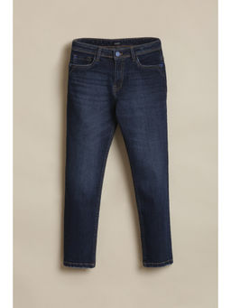 Allen Solly - Boys Navy Blue Solid Jeans