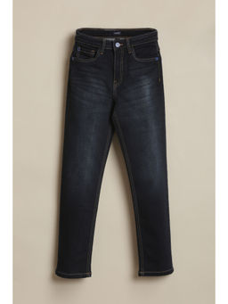Allen Solly - Boys Navy Blue Solid Jeans
