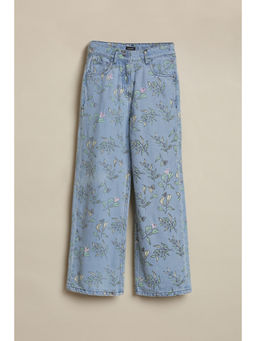 Allen Solly - Girls Blue Floral Jeans