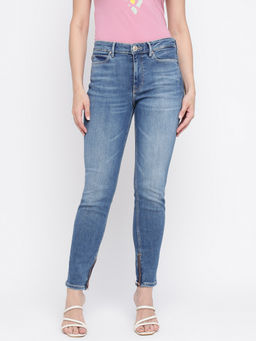 Guess - Women Blue Solid Jeans