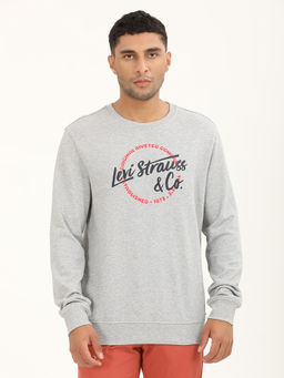 Levi's - Mens Solid Grey Crew Neck Sweatshirt