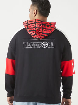 Bewakoof - Official DC Men's Black & White Graphic Printed Oversized Plus Size Hoodies