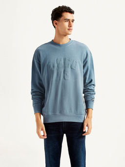 Levi's - Mens Typographic Blue Crew Neck Sweatshirt