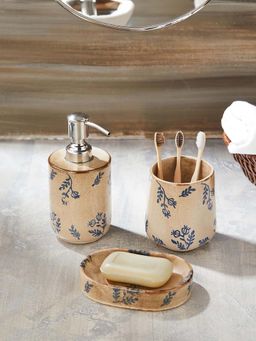 Fabindia - Blue Revya Ceramic Bath (Set Of 3)