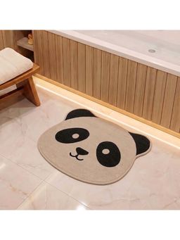 Athom Living - Premium Animal Panda - Shaped Cutouts Kids Bathmat Grey (40 x 60)