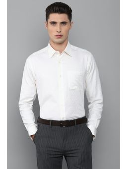 Louis Philippe - Men Printed White Shirt