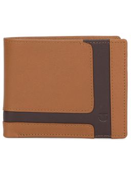 Titan - Colorblock Leather Bifold Wallet in Color Tan