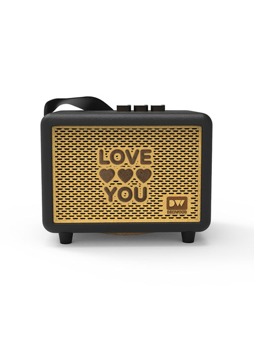 DECIWOOD Unplugged 35W Wooden Body, 4500 mAh Battery, 7-8 Hrs Play Time, Bluetooth Speaker-Black