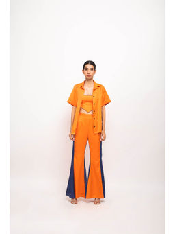 NEORA BY NEHAL CHOPRA - Orange & Navy Blue Co Ord (Set of 3)