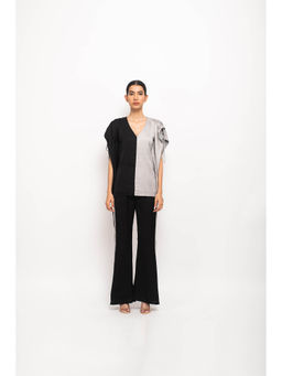 NEORA BY NEHAL CHOPRA - Black & Grey Kaftan Co Ord (Set of 2)