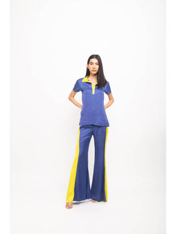 NEORA BY NEHAL CHOPRA - Navy Blue & Yellow Co Ord (Set of 2)