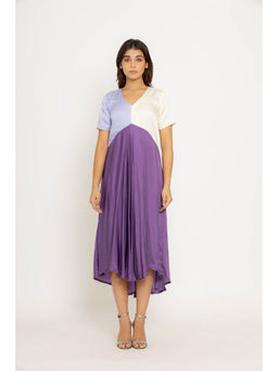 NEORA BY NEHAL CHOPRA - Purple & Blue Midi Dress