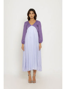 NEORA BY NEHAL CHOPRA - Purple & Blue Midi Dress