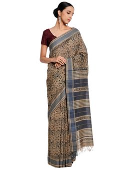 Fabindia - Cotton Silk Kalamkari Sari (Blue)