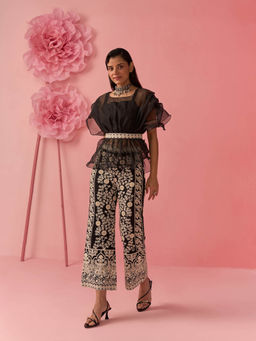 Clothes on my mind - Twin Black Top & Pants with Belt (Set of 3)