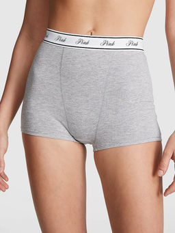 Victoria's Secret - PINK Logo Cotton High-Waist Boyshort Panty Grey