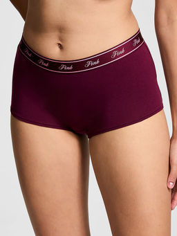 Victoria's Secret - PINK Logo Cotton Boyshort Panty Purple