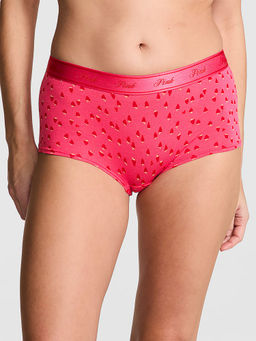 Victoria's Secret - PINK Logo Cotton Shine Boyshort Panty Pink