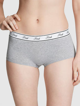 Victoria's Secret - PINK Logo Cotton Boyshort Panty Grey