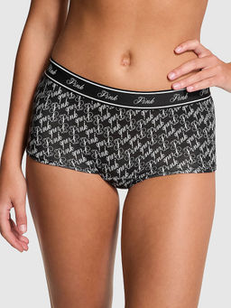 Victoria's Secret - PINK Logo Cotton Boyshort Panty Black