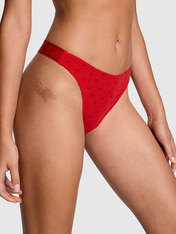 Victoria's Secret - PINK Logo Cotton High-Leg Thong Panty Red