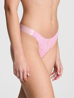 Victoria's Secret - PINK Logo Cotton Shine High-Leg Thong Panty Pink