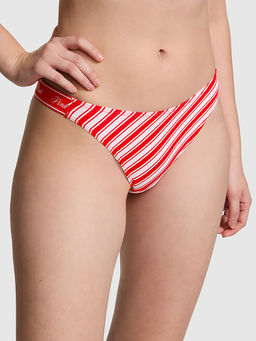 Victoria's Secret - PINK Logo Cotton Shine High-Leg Thong Panty Red