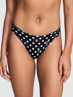 Victoria's Secret - PINK Cotton High-Leg Thong Panty Black