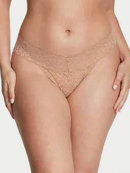 Victoria's Secret - The Lacie Lace Thong Panty Beige