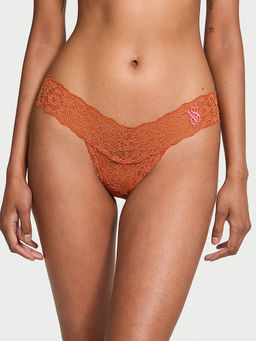 Victoria's Secret - The Lacie Lace Thong Panty Brown