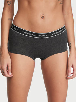 Victoria's Secret - Cotton Logo Cotton Boyshort Panty Grey