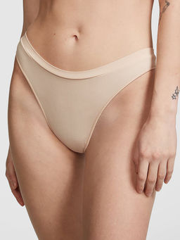 Victoria's Secret - PINK Seamless High-Leg Thong Panty Beige