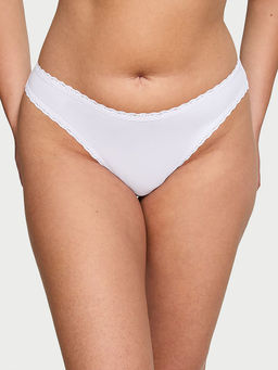 Victoria's Secret - The Lacie Lace-Trim Cotton Bikini Panty White